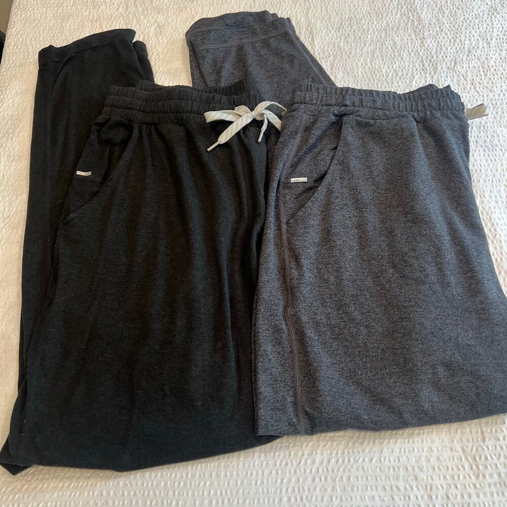 Vuori ponto performance pants for men bundle of 2 size large gray and black